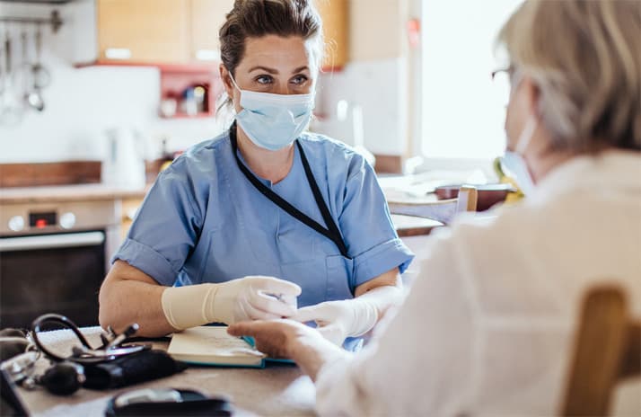 District nurse at home visit