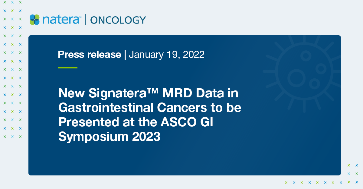 New Signatera™ MRD Data in Gastrointestinal Cancers to be Presented at