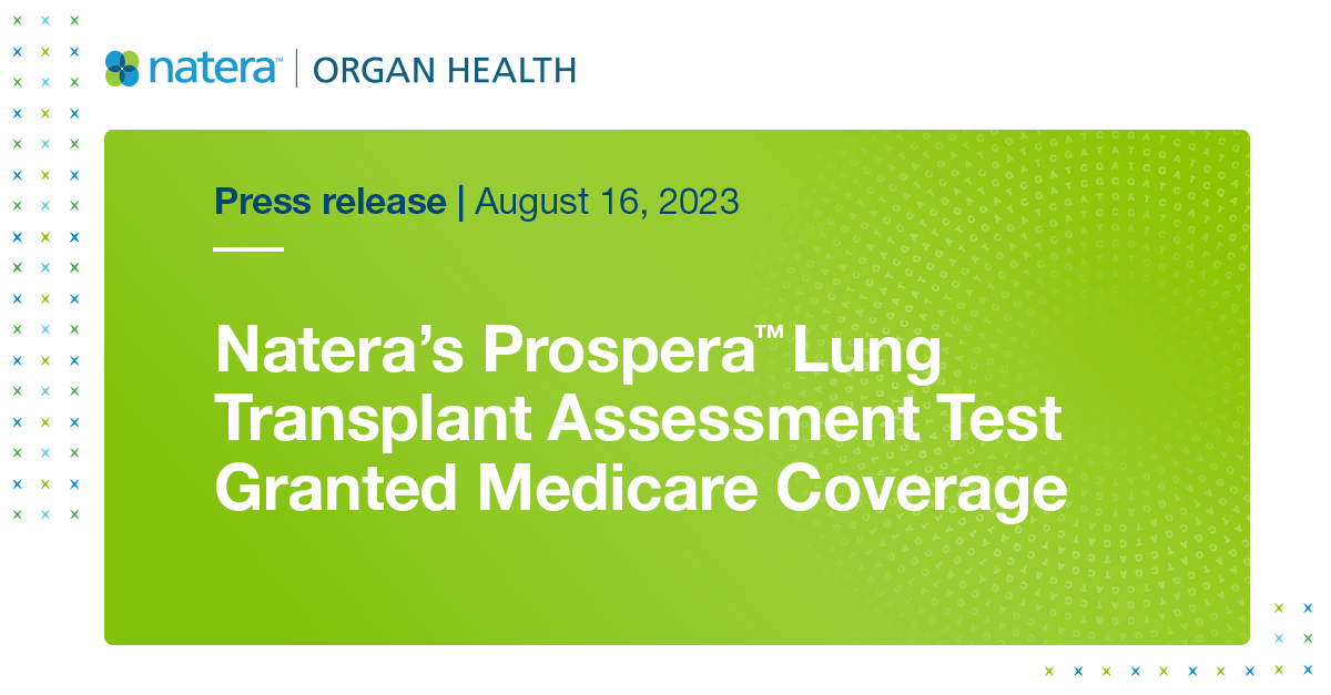 Natera’s Prospera™ Lung Transplant Assessment Test Granted Medicare